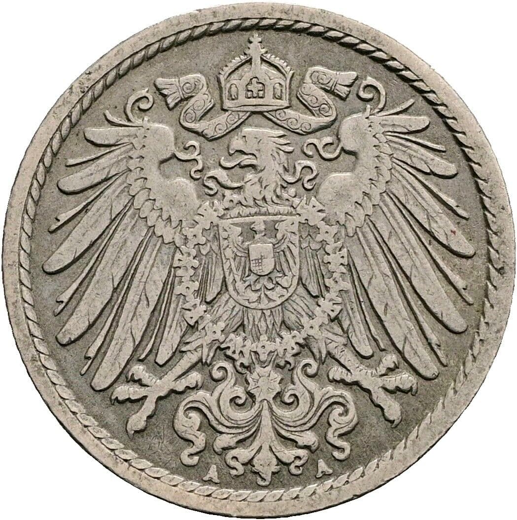 5 Pfennig 1905 A – Rückseite