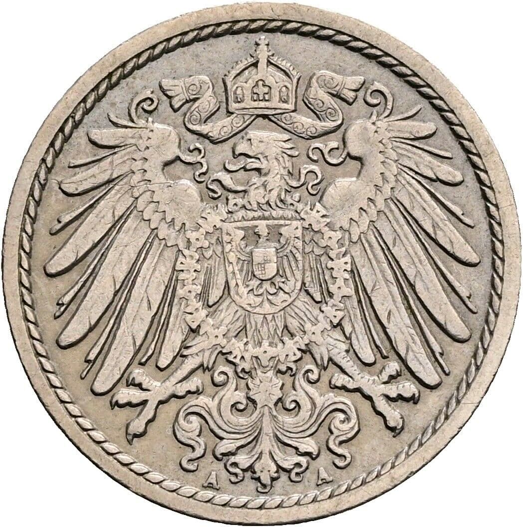 5 Pfennig 1910 A – Rückseite