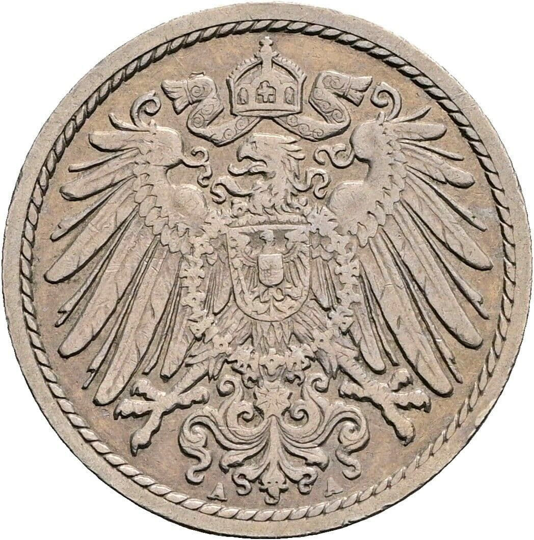 5 Pfennig 1902 A – Rückseite