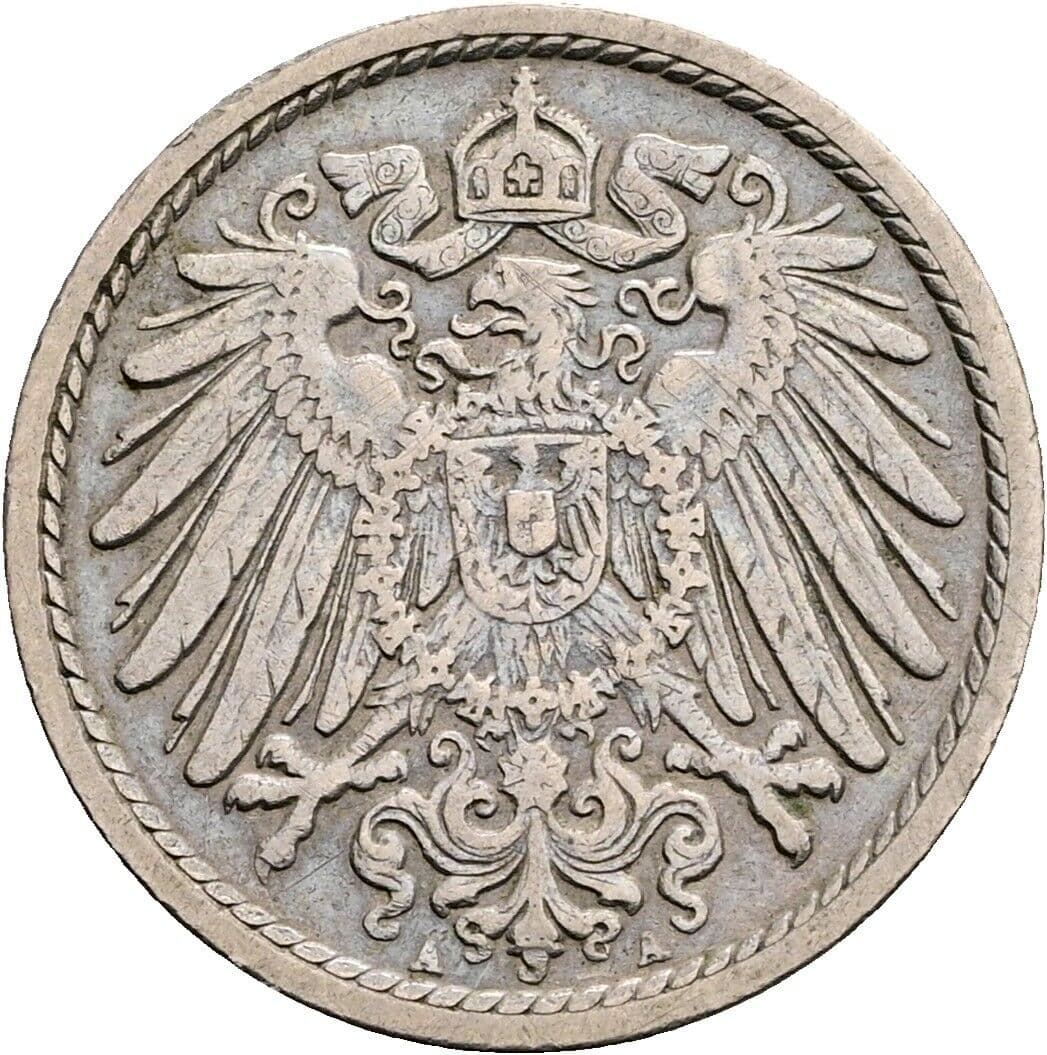 5 Pfennig 1907 A – Rückseite