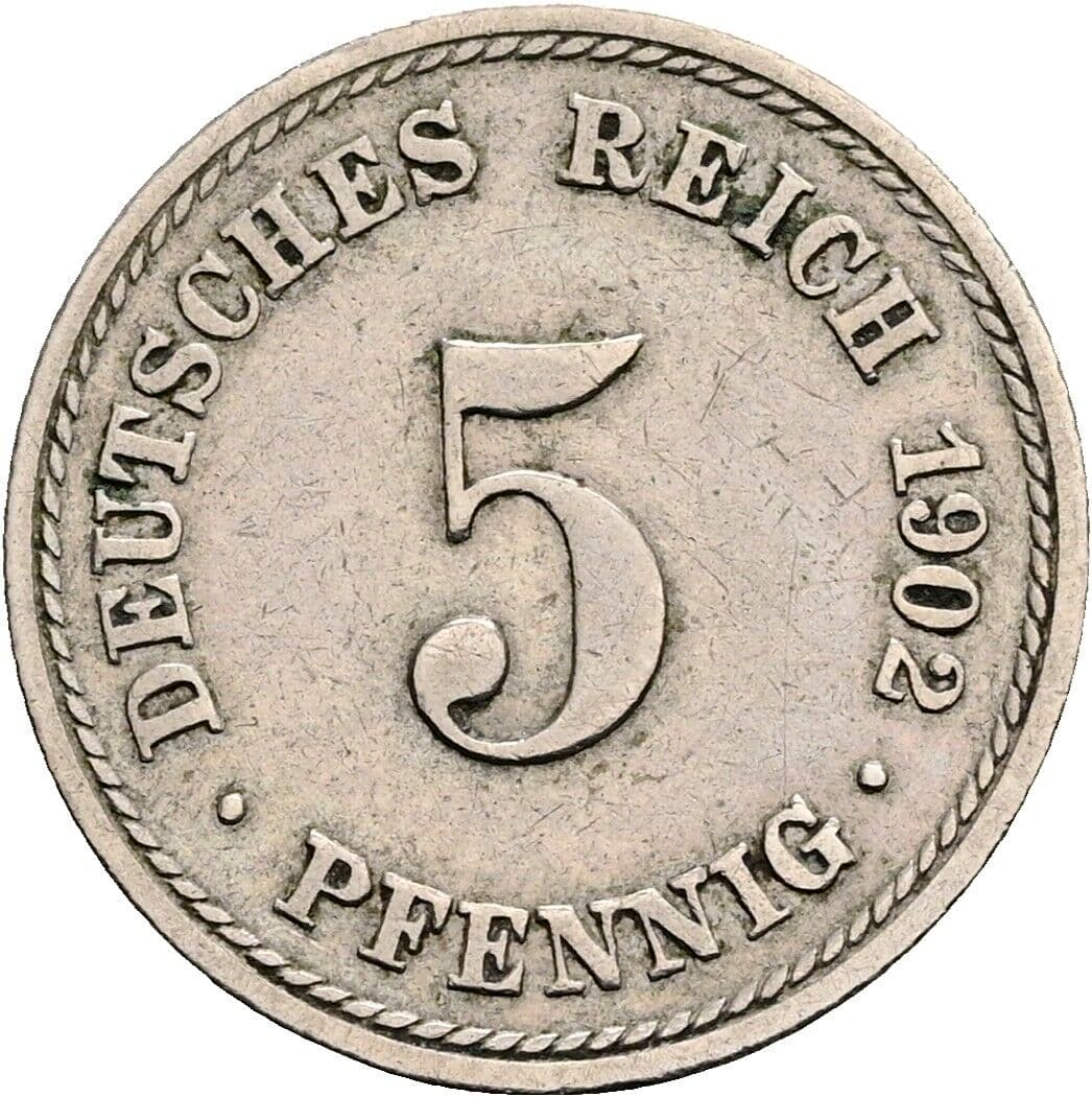5 Pfennig 1902 A – Vorderseite