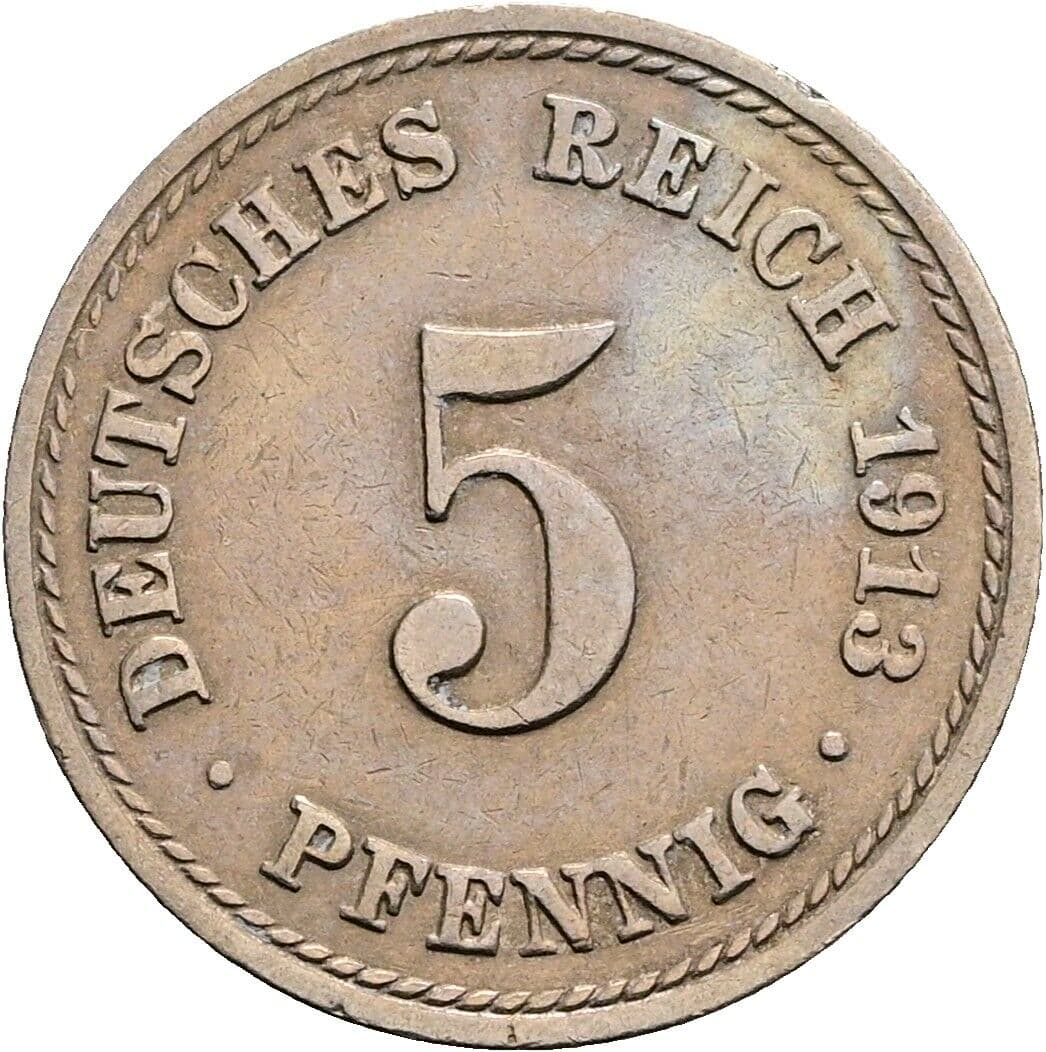 5 Pfennig 1913 A – Vorderseite