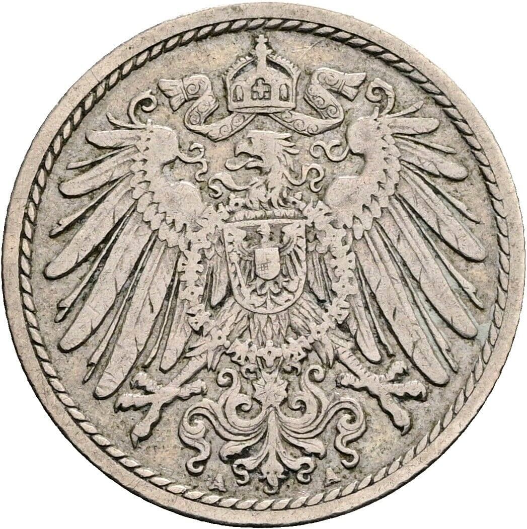 5 Pfennig 1902 A – Rückseite