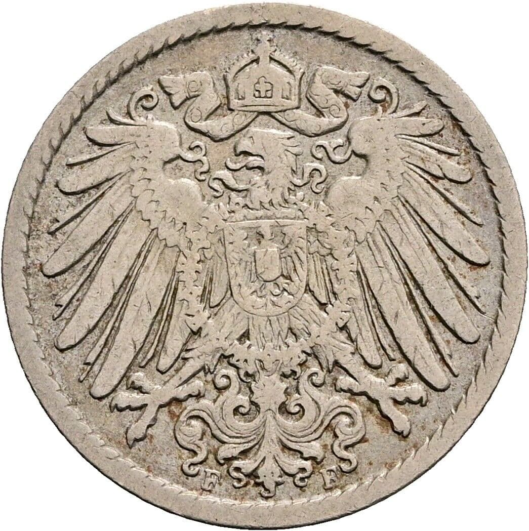 5 Pfennig 1899 F – Rückseite
