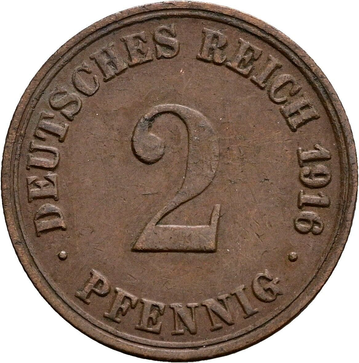 2 Pfennig 1916 A – Vorderseite