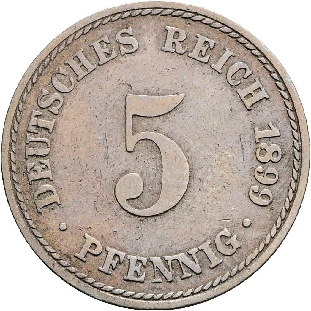 5 Pfennig 1899 A – Vorderseite
