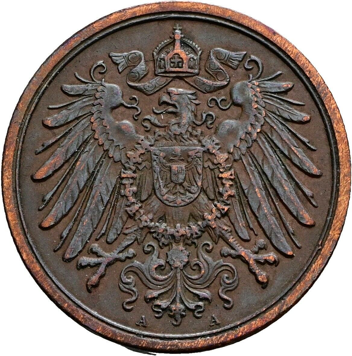 2 Pfennig 1914 A – Rückseite