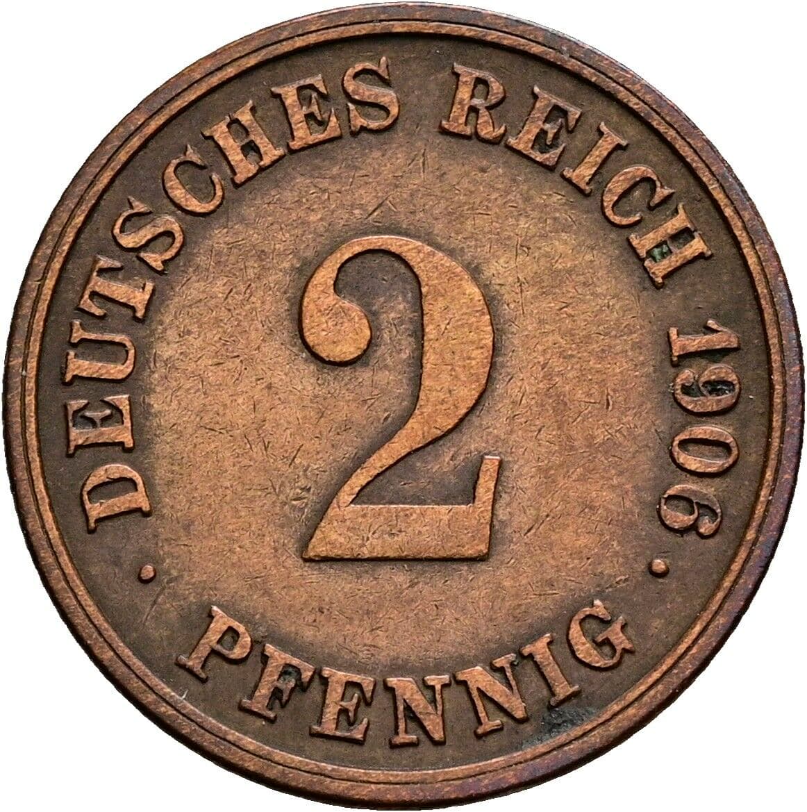 2 Pfennig 1906 G – Vorderseite