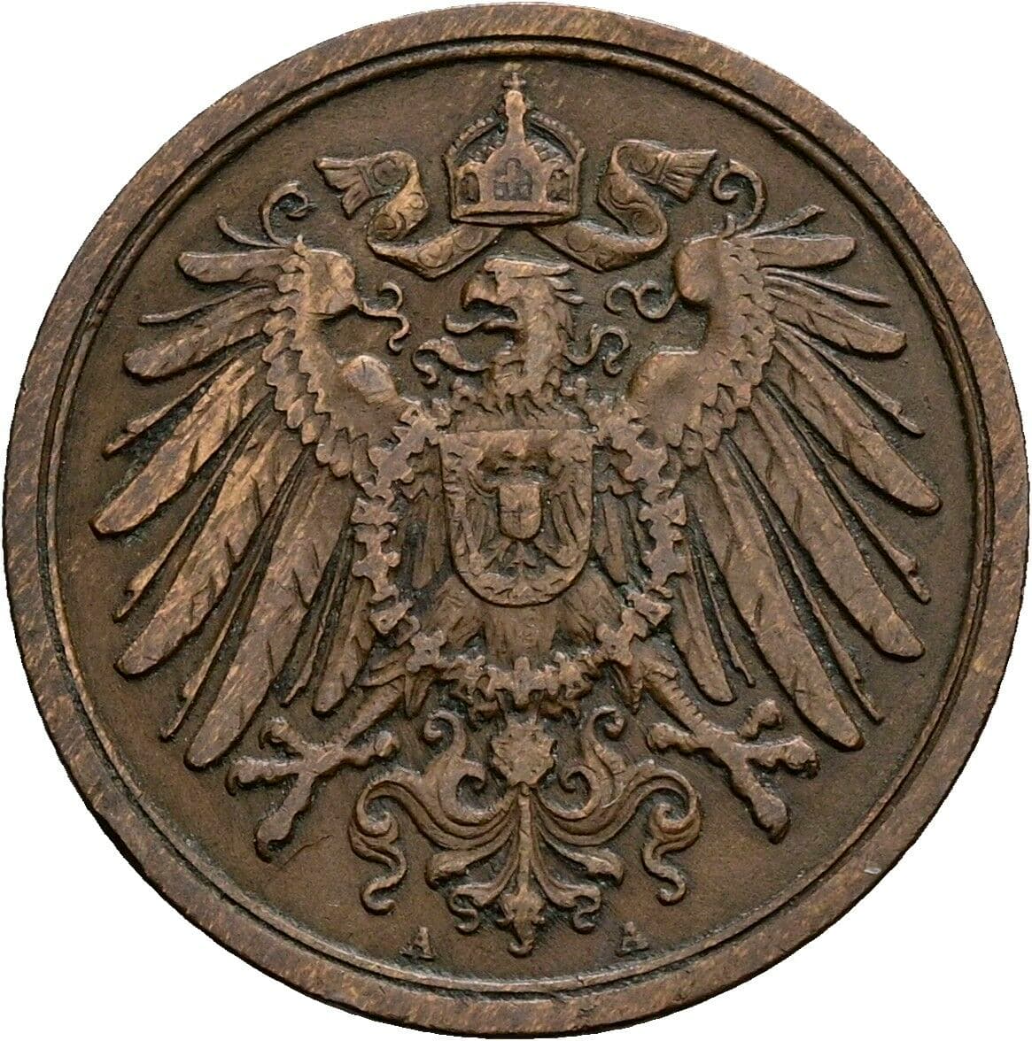 2 Pfennig 1908 A – Rückseite