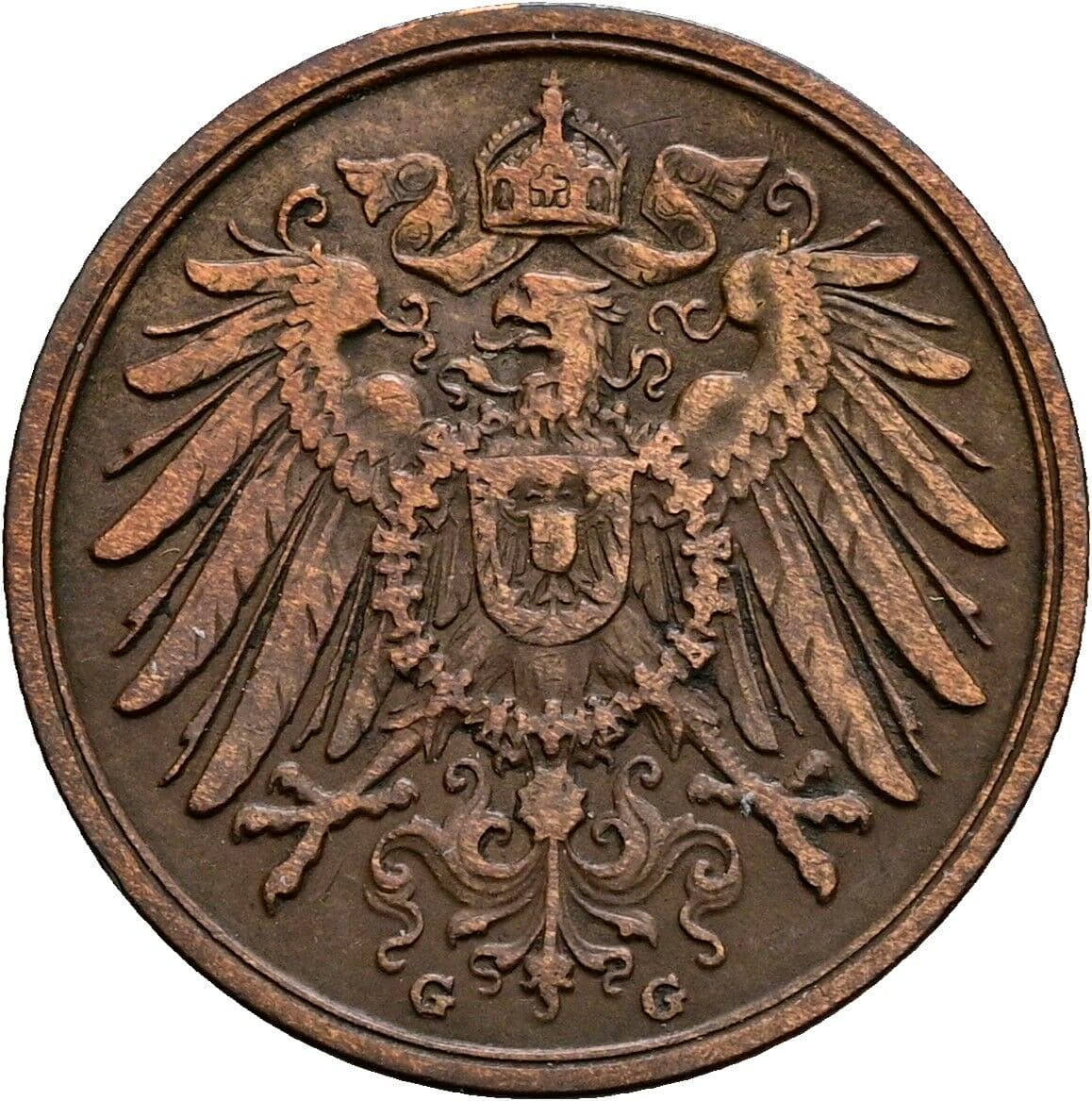 2 Pfennig 1906 G – Rückseite