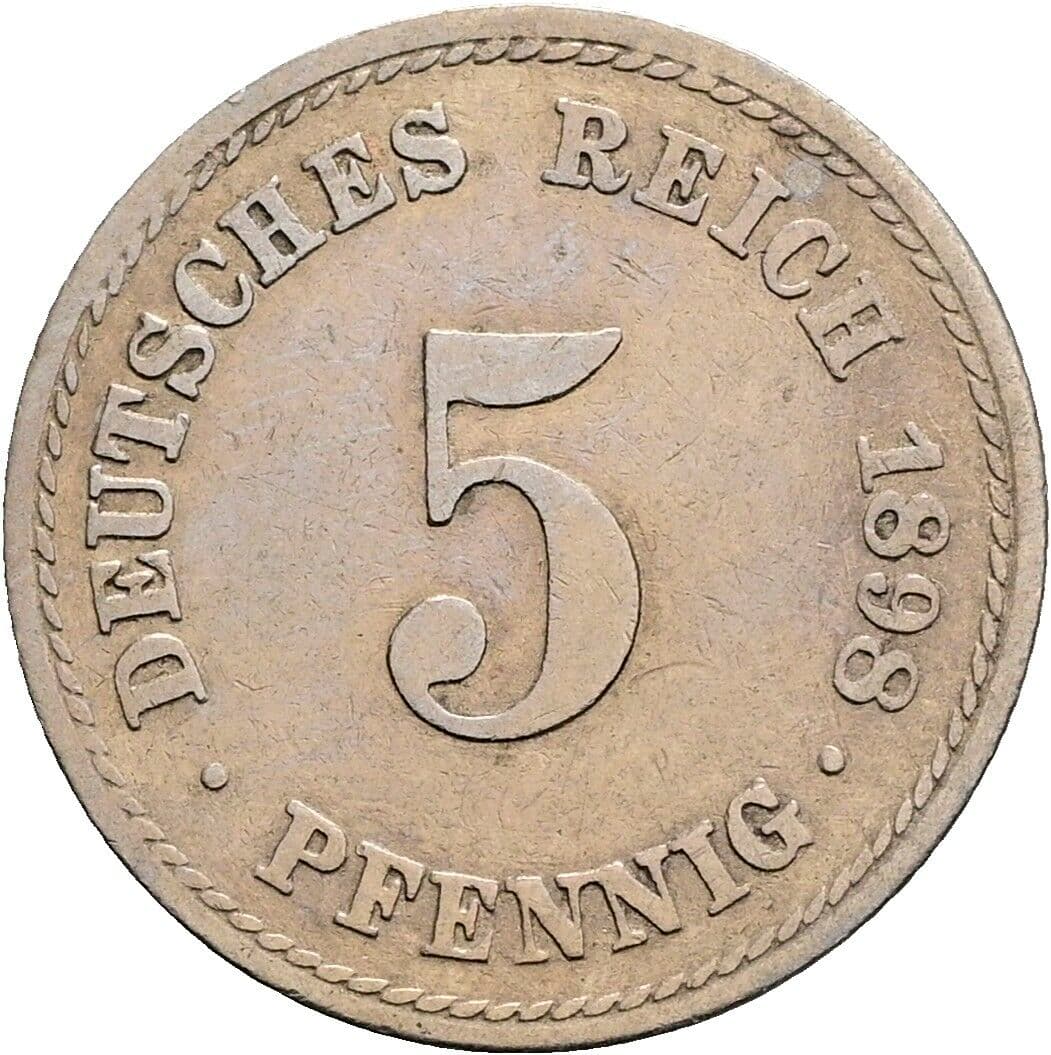 5 Pfennig 1898 A – Vorderseite