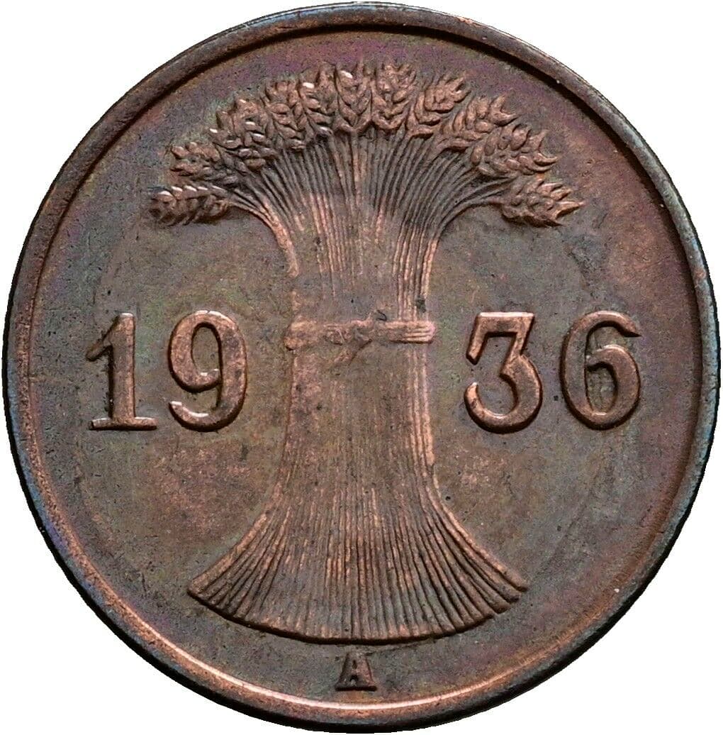 1 Reichspfennig 1936 A – Rückseite