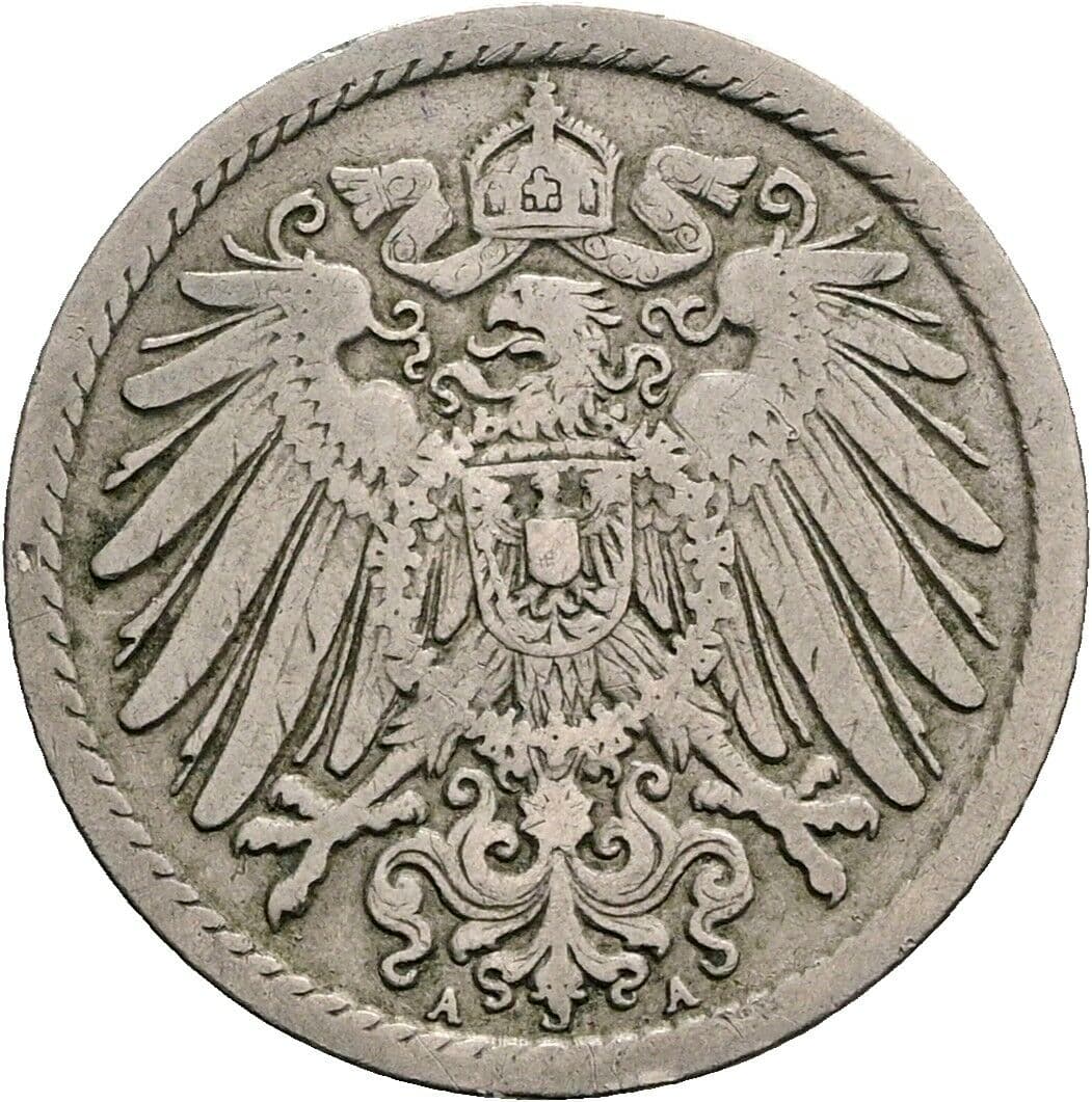 5 Pfennig 1899 A – Rückseite