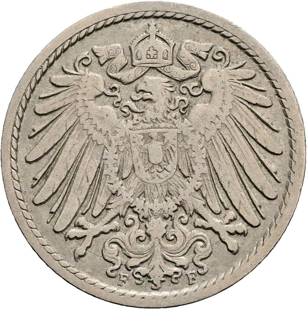5 Pfennig 1898 F – Rückseite