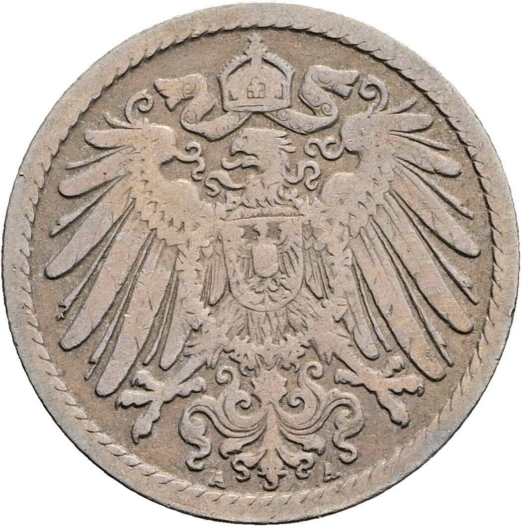 5 Pfennig 1893 A – Rückseite