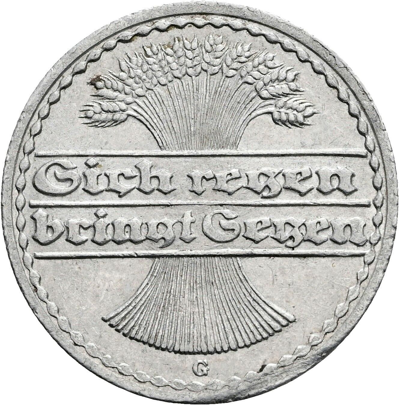 50 Pfennig 1919 G – Rückseite
