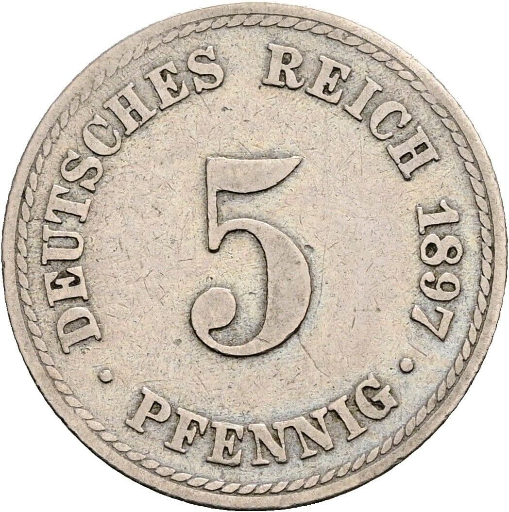 5 Pfennig 1897 A – Vorderseite