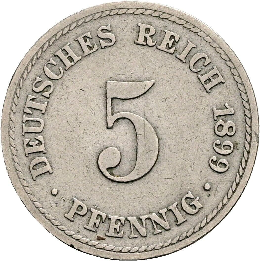 5 Pfennig 1899 A – Vorderseite