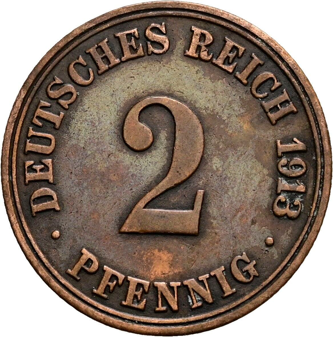 2 Pfennig 1913 A – Vorderseite