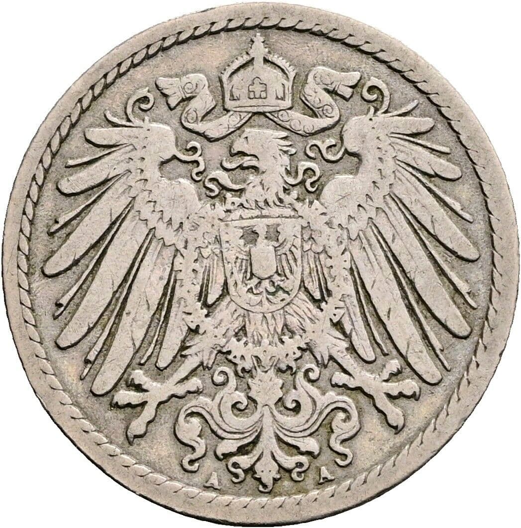 5 Pfennig 1897 A – Rückseite