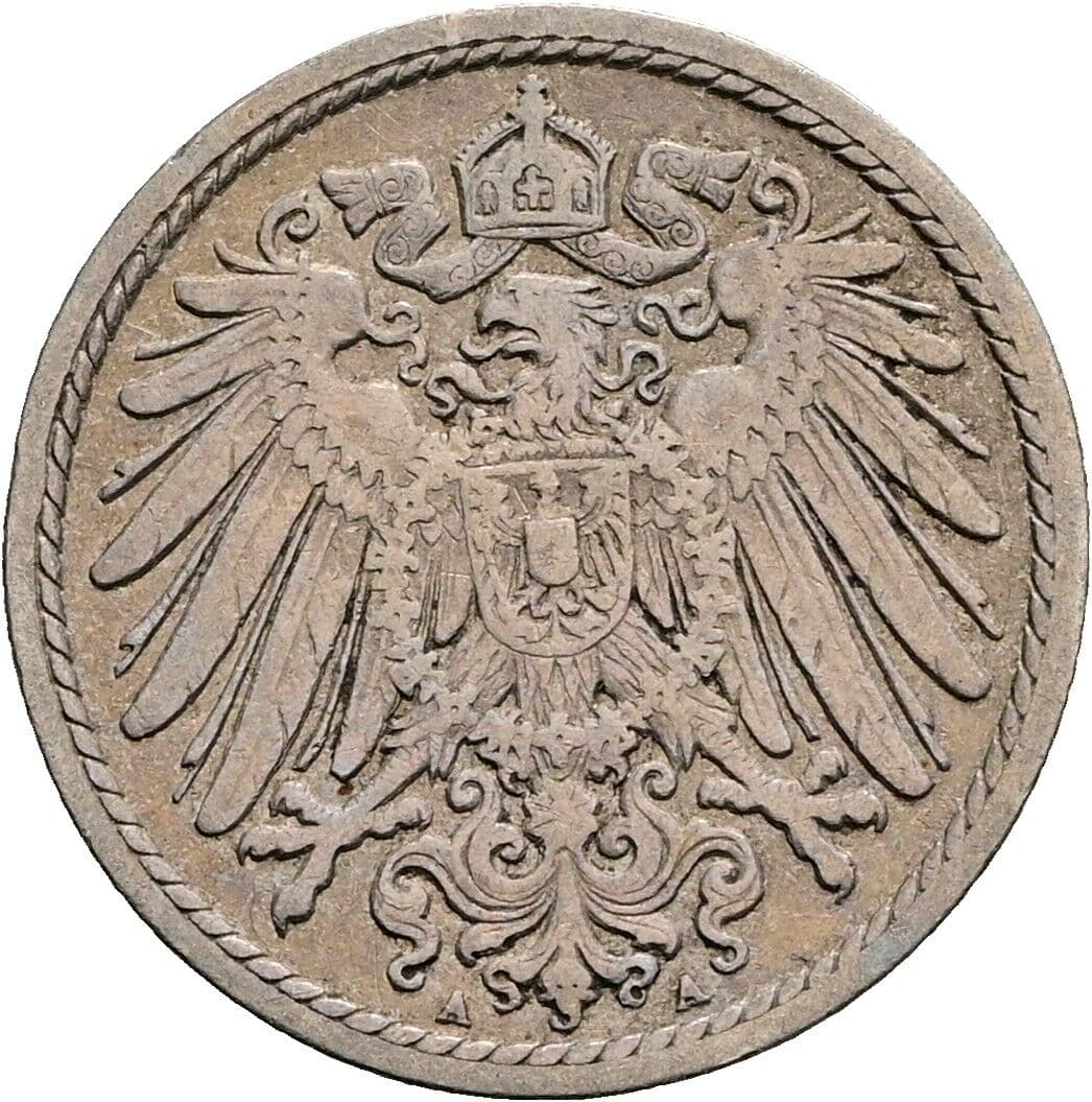 5 Pfennig 1899 A – Rückseite