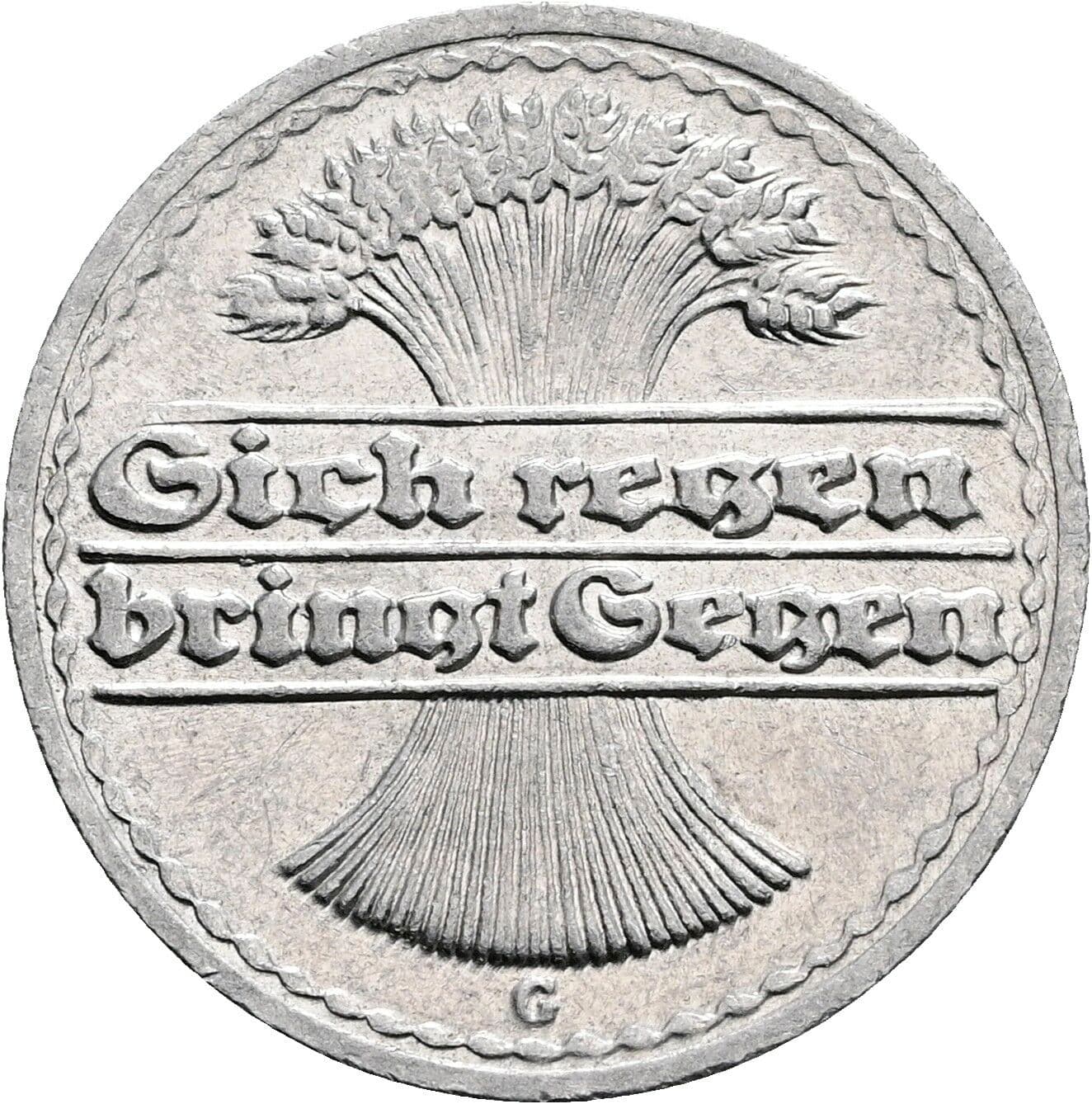 50 Pfennig 1921 G – Rückseite