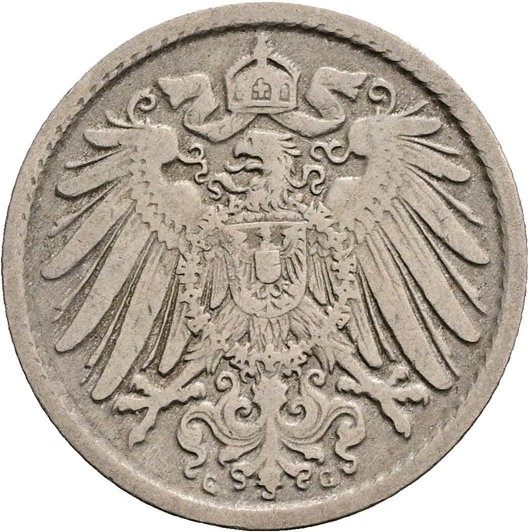 5 Pfennig 1892 G – Rückseite
