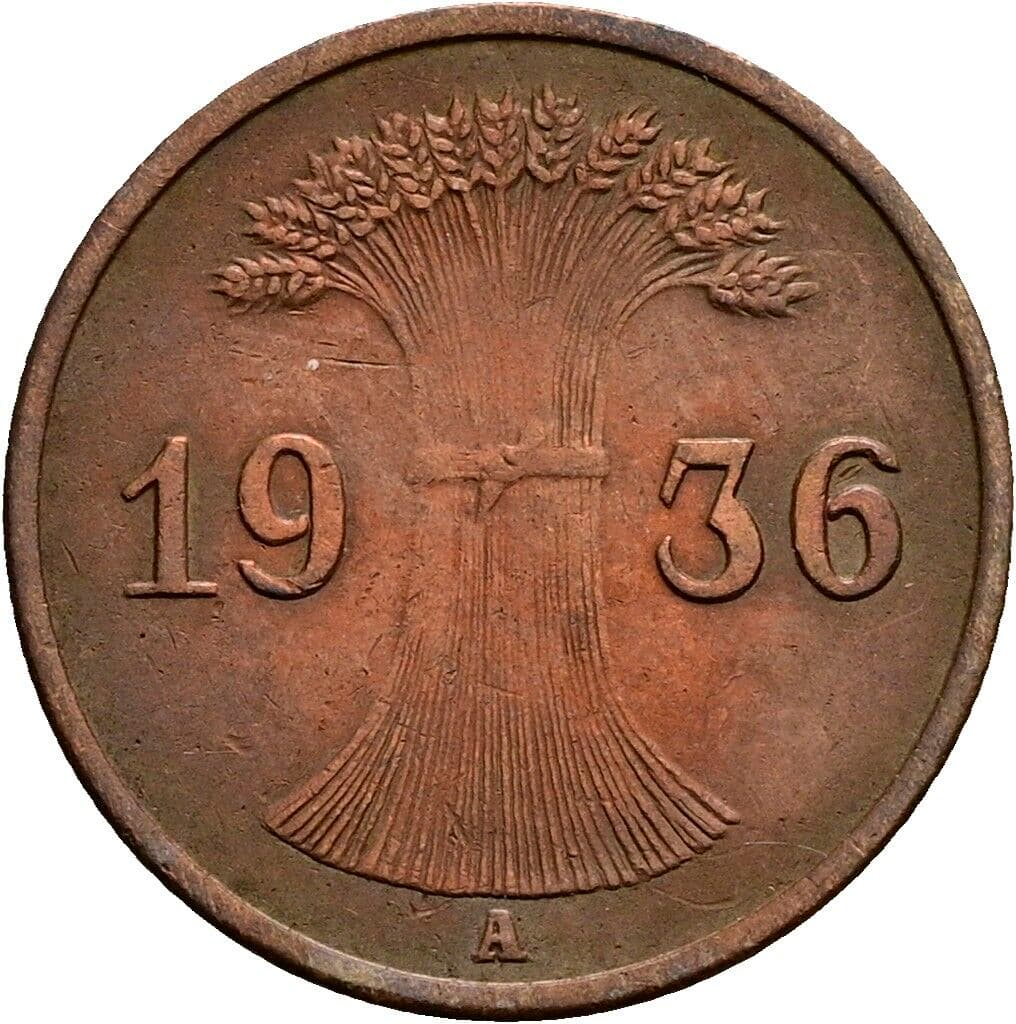 1 Reichspfennig 1936 A – Rückseite
