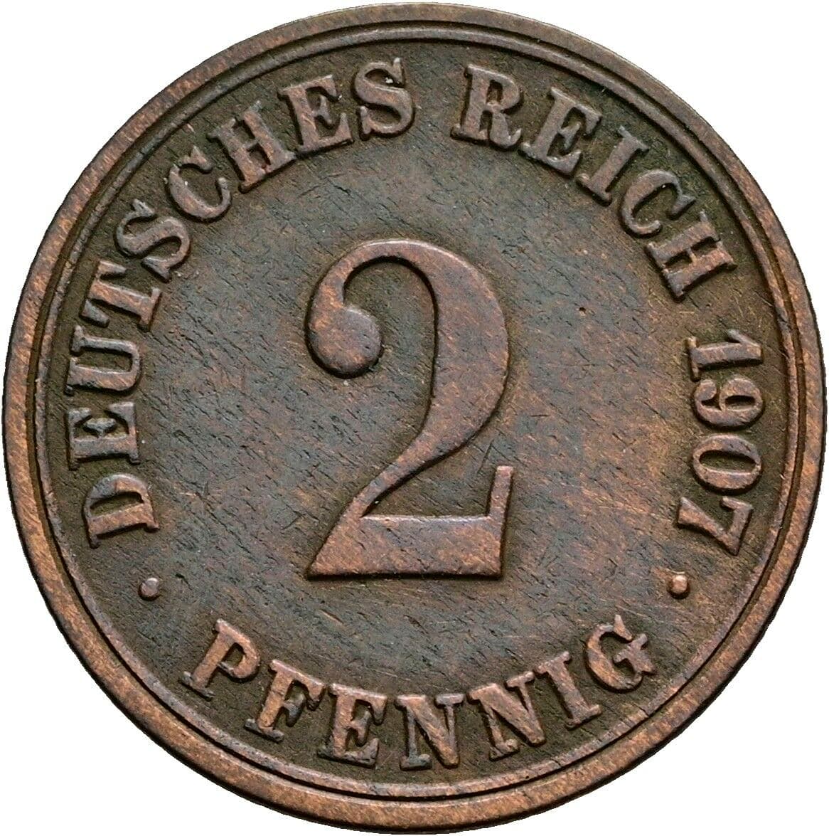 2 Pfennig 1907 A – Vorderseite