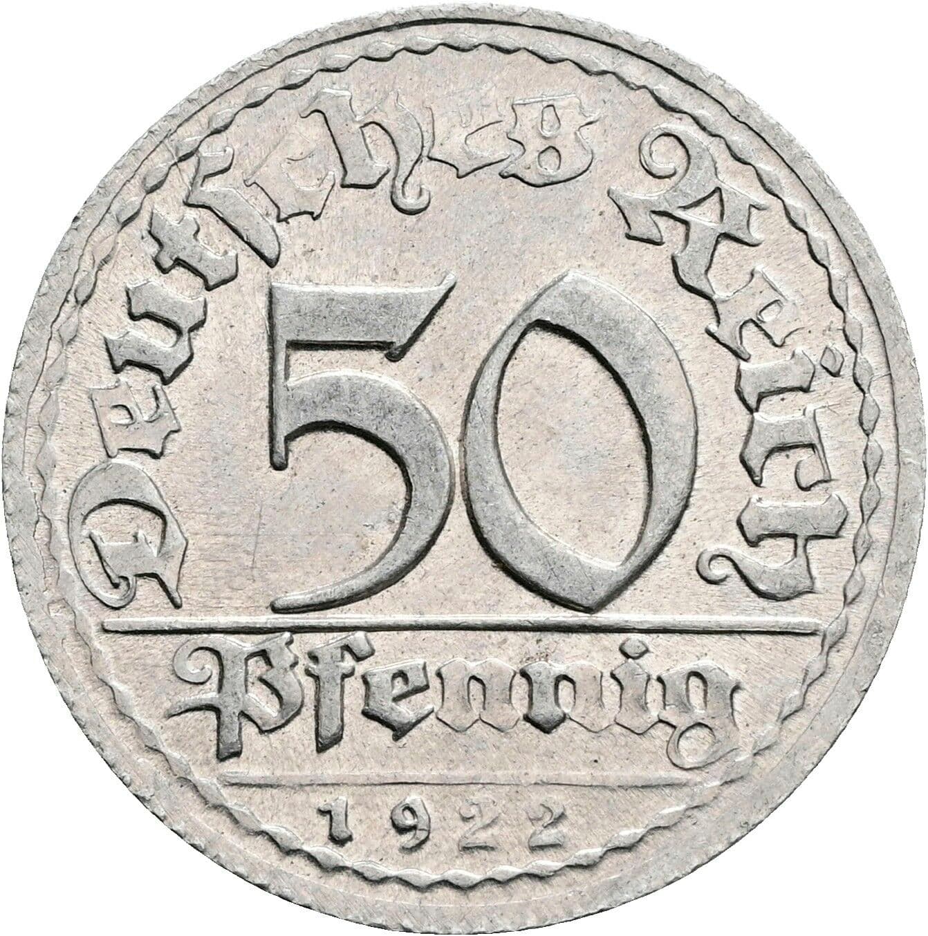 50 Pfennig 1922 D – Vorderseite