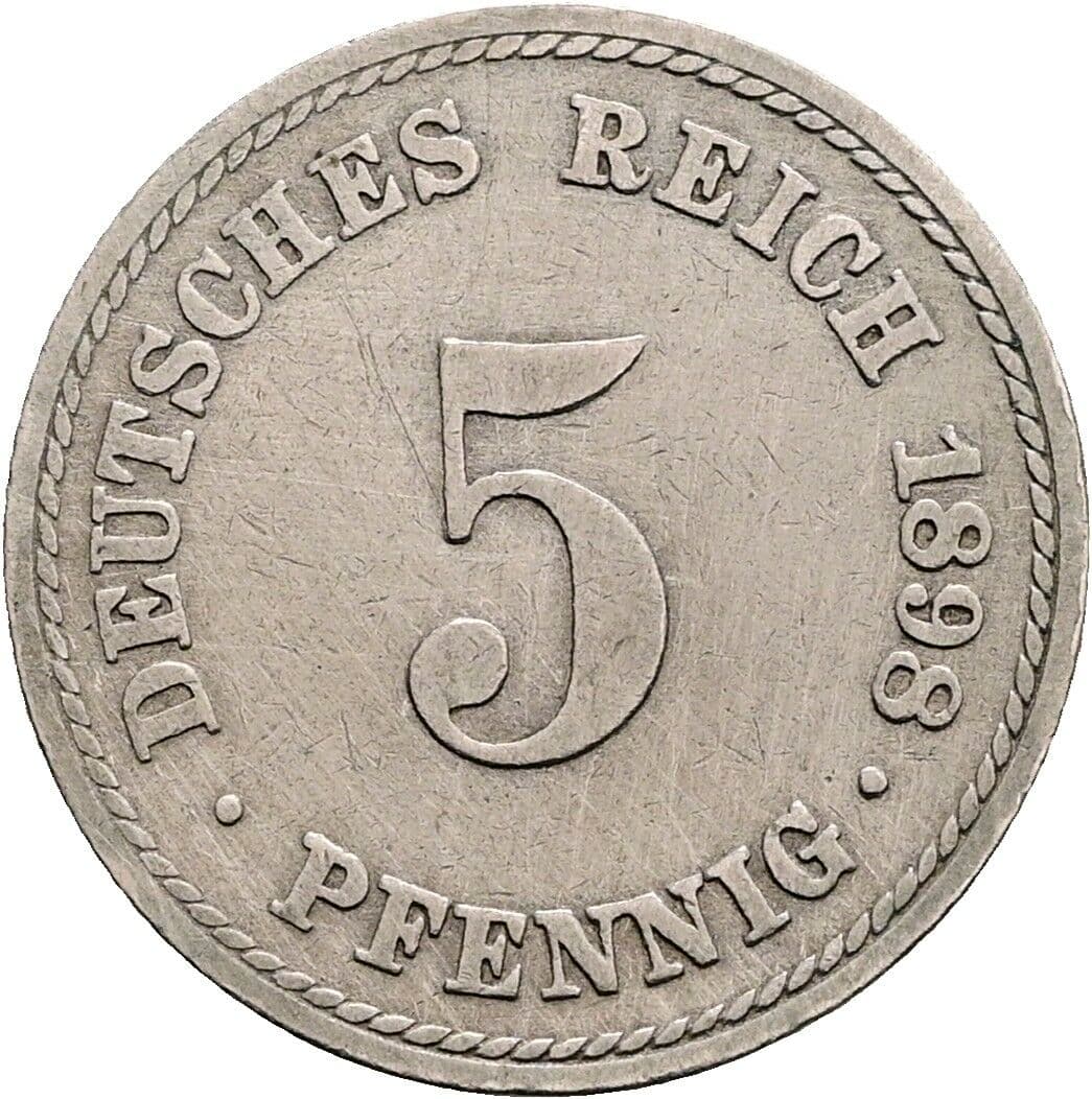5 Pfennig 1898 A – Vorderseite