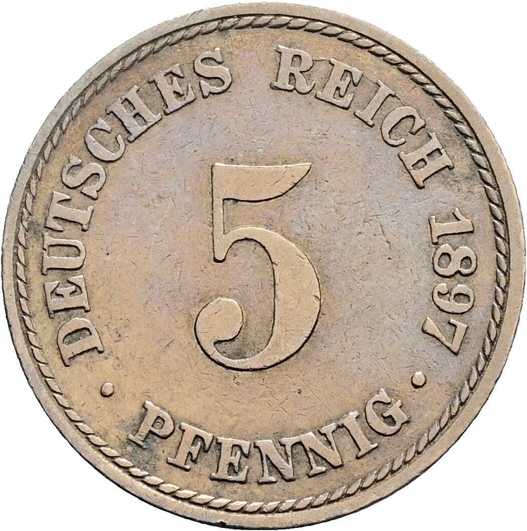 5 Pfennig 1897 A – Vorderseite