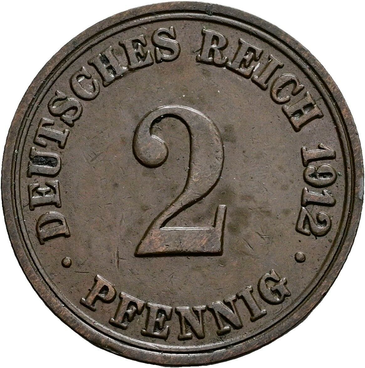 2 Pfennig 1912 A – Vorderseite