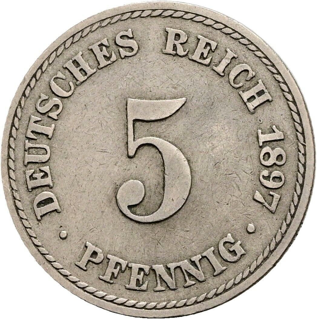 5 Pfennig 1897 A – Vorderseite