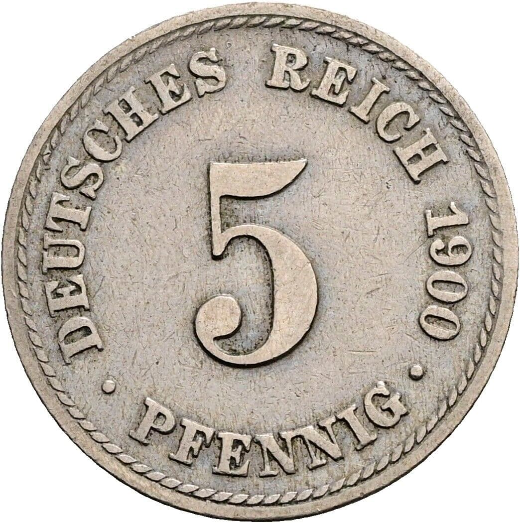 5 Pfennig 1900 A – Vorderseite