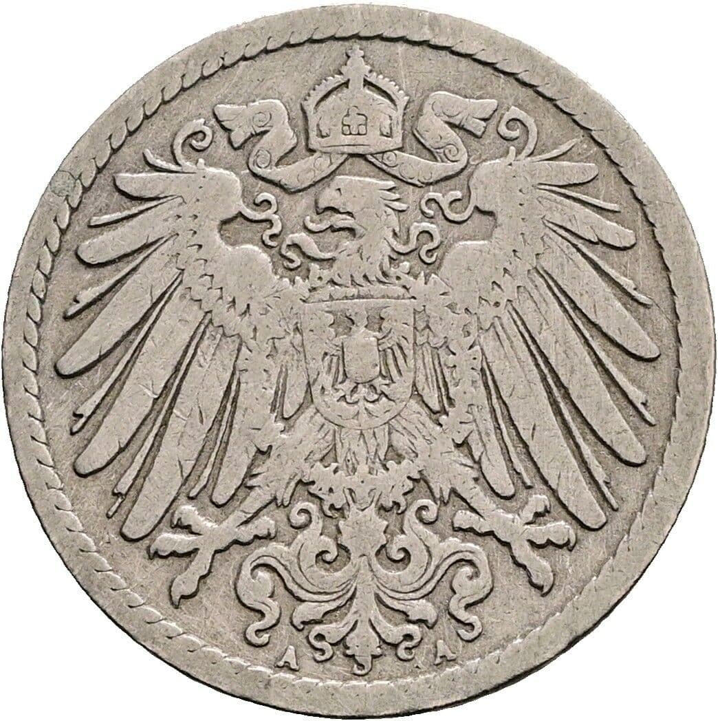5 Pfennig 1898 A – Rückseite