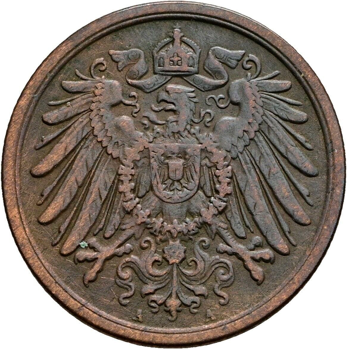 2 Pfennig 1907 A – Rückseite