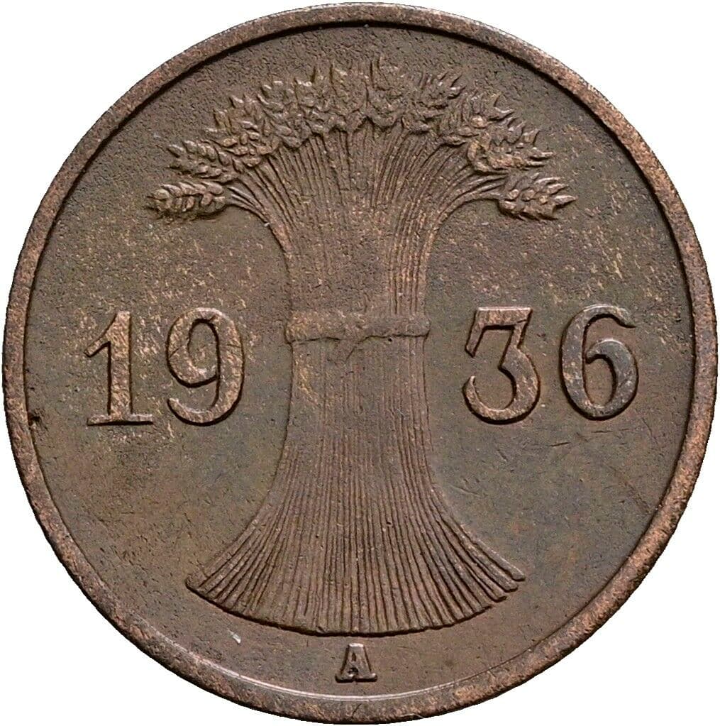 1 Reichspfennig 1936 A – Rückseite