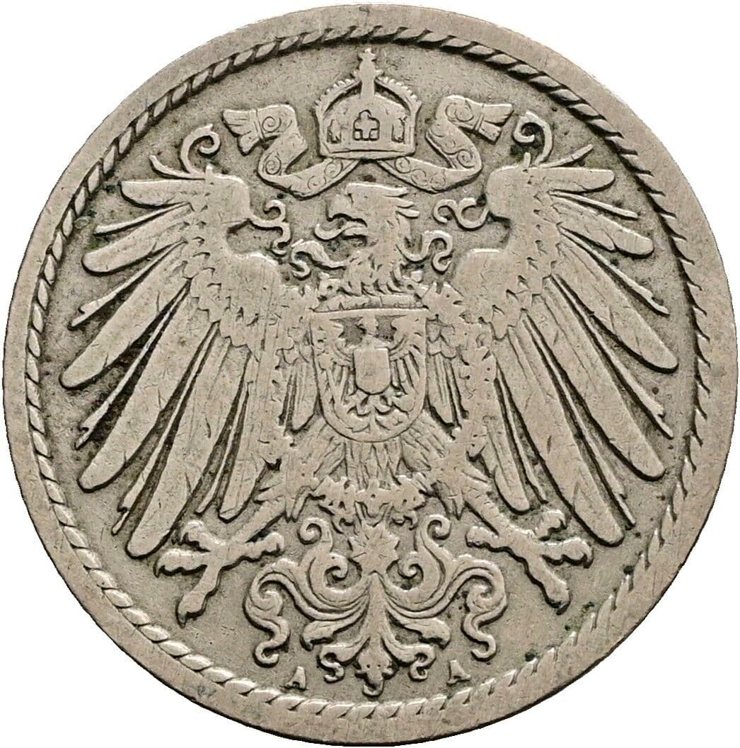 5 Pfennig 1901 A – Rückseite