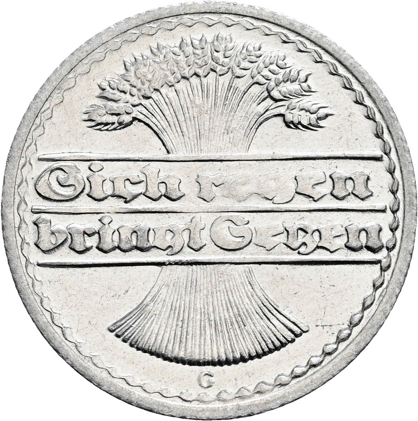 50 Pfennig 1922 G – Rückseite