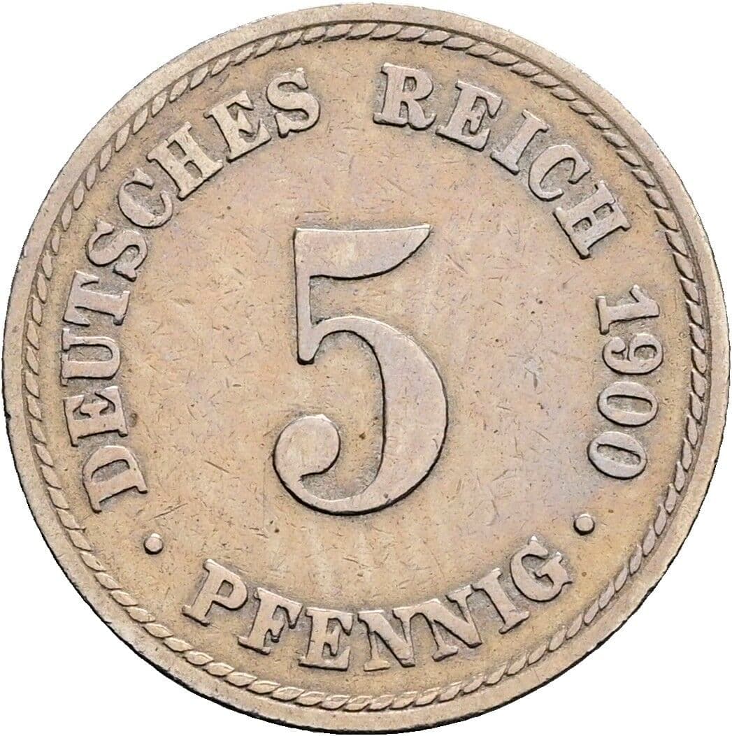 5 Pfennig 1900 A – Vorderseite