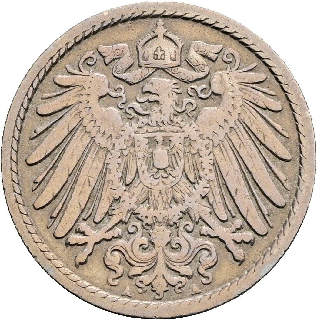 5 Pfennig 1900 A – Rückseite