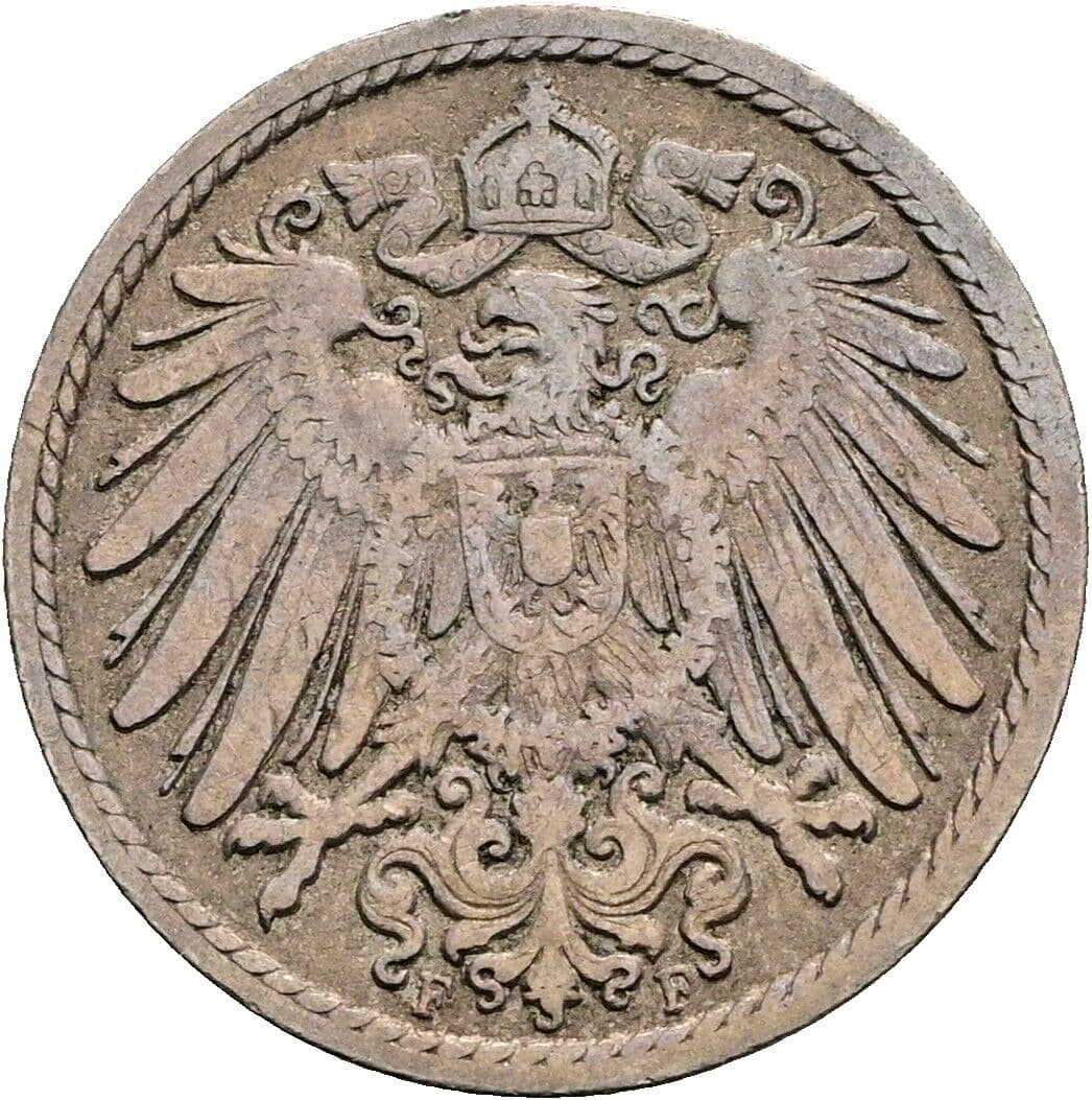 5 Pfennig 1900 F – Rückseite