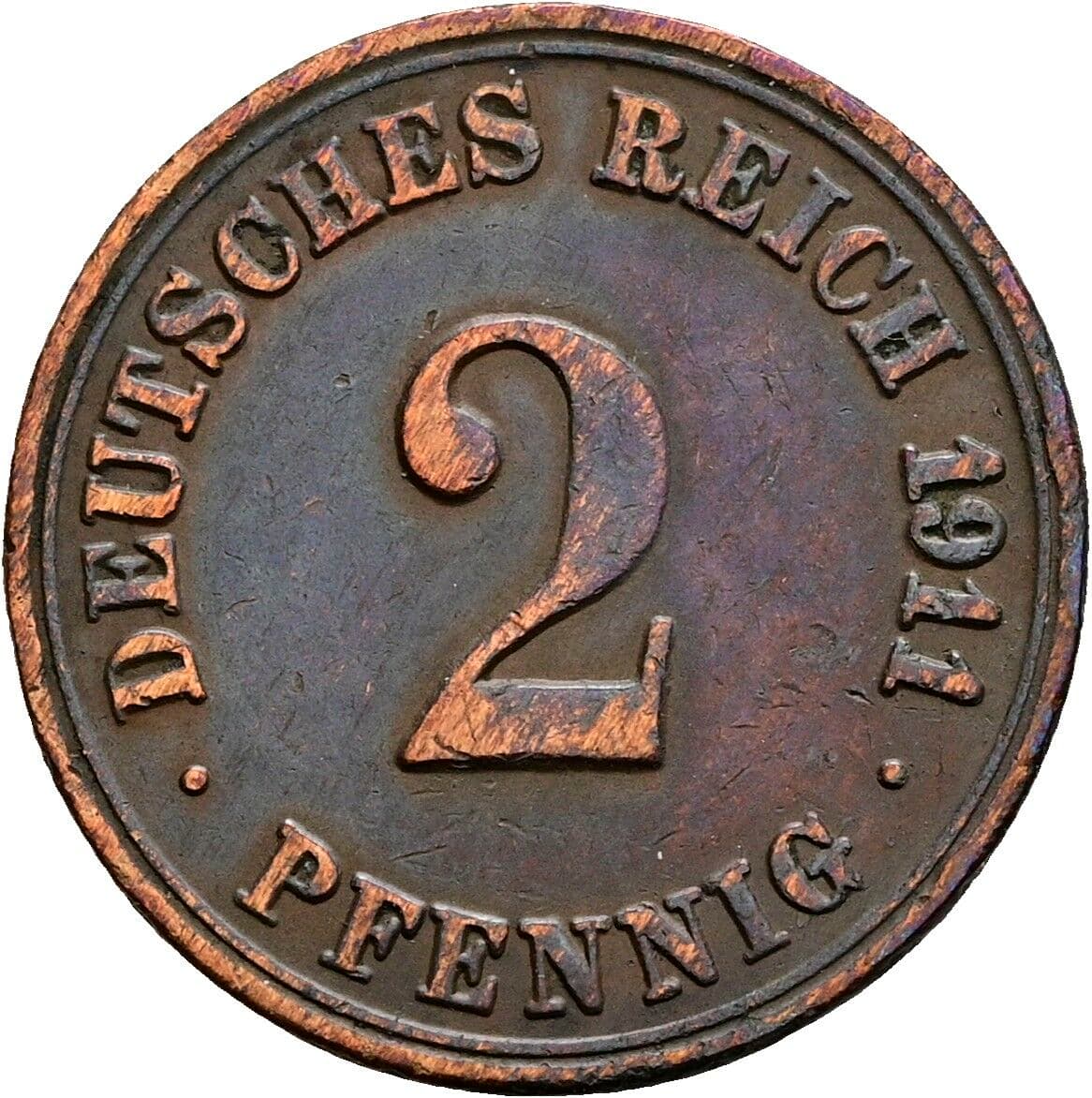 2 Pfennig 1911 A – Vorderseite