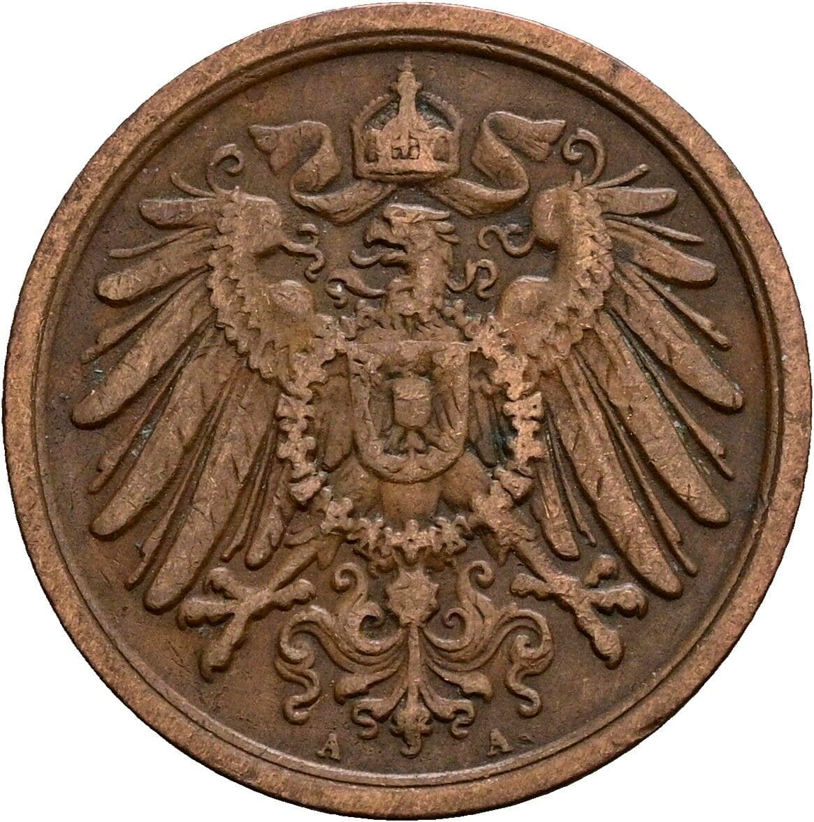 2 Pfennig 1910 A – Rückseite