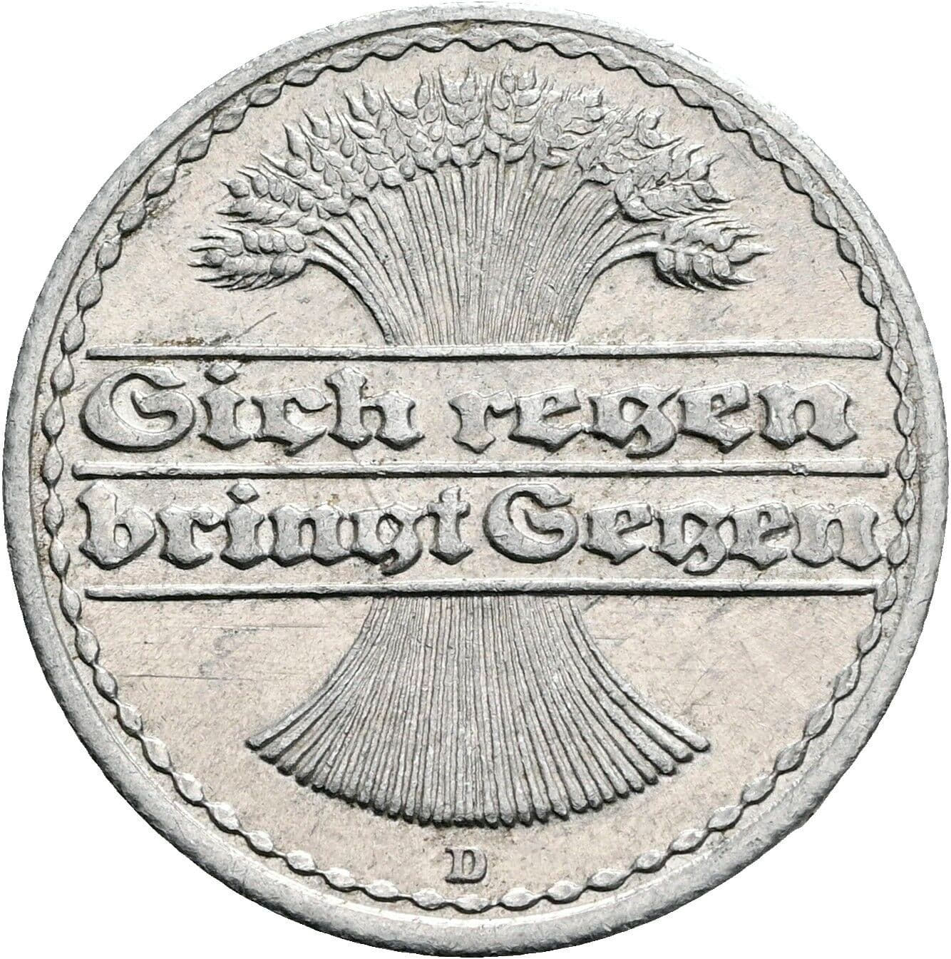 50 Pfennig 1921 D – Rückseite