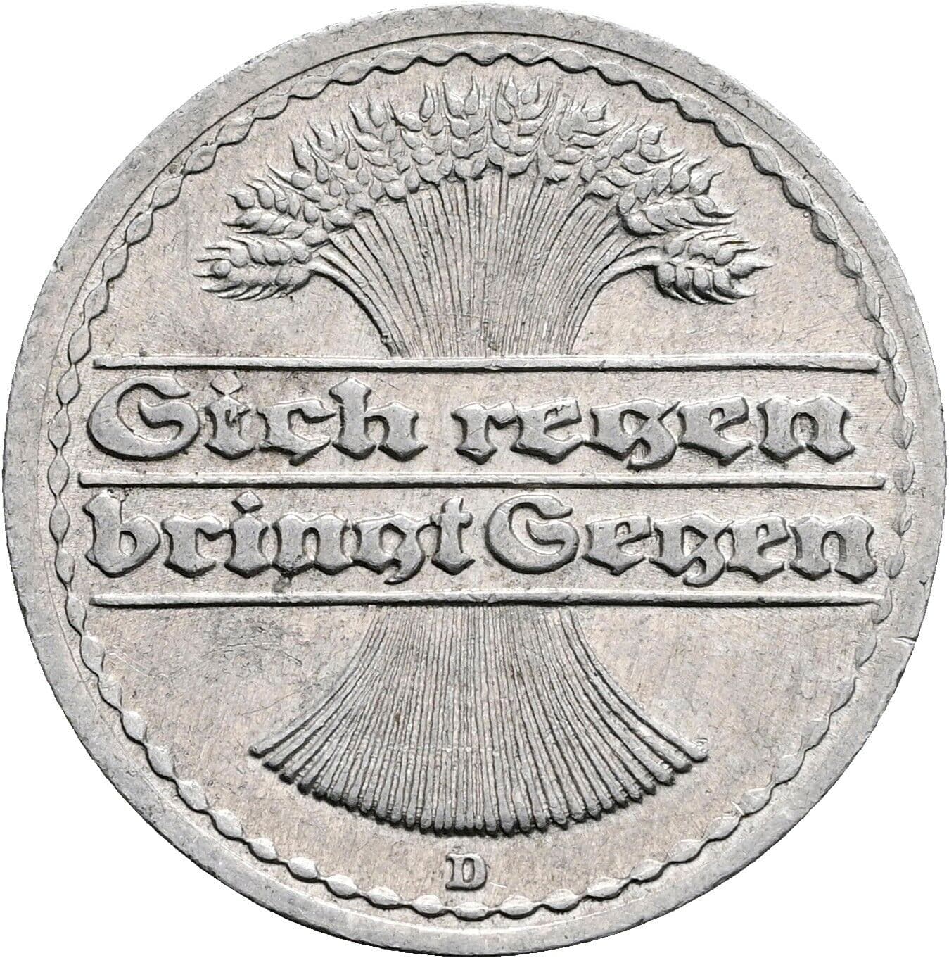 50 Pfennig 1922 D – Rückseite