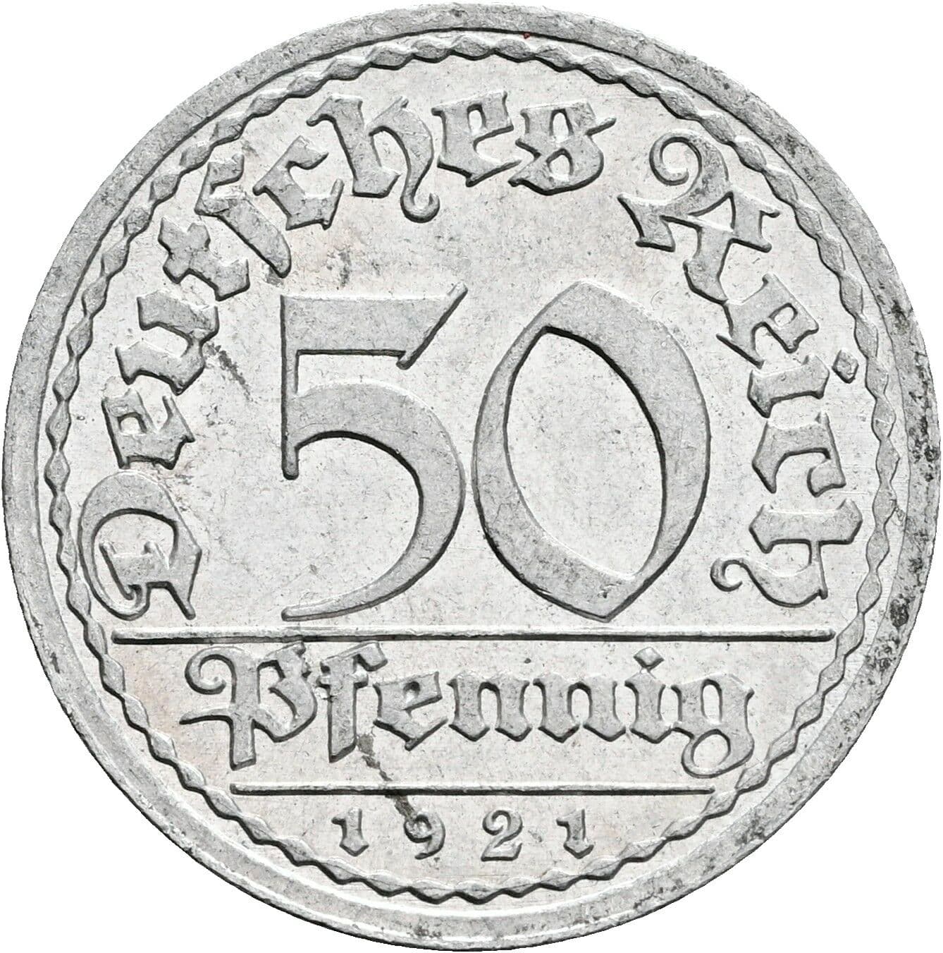 50 Pfennig 1921 A – Vorderseite