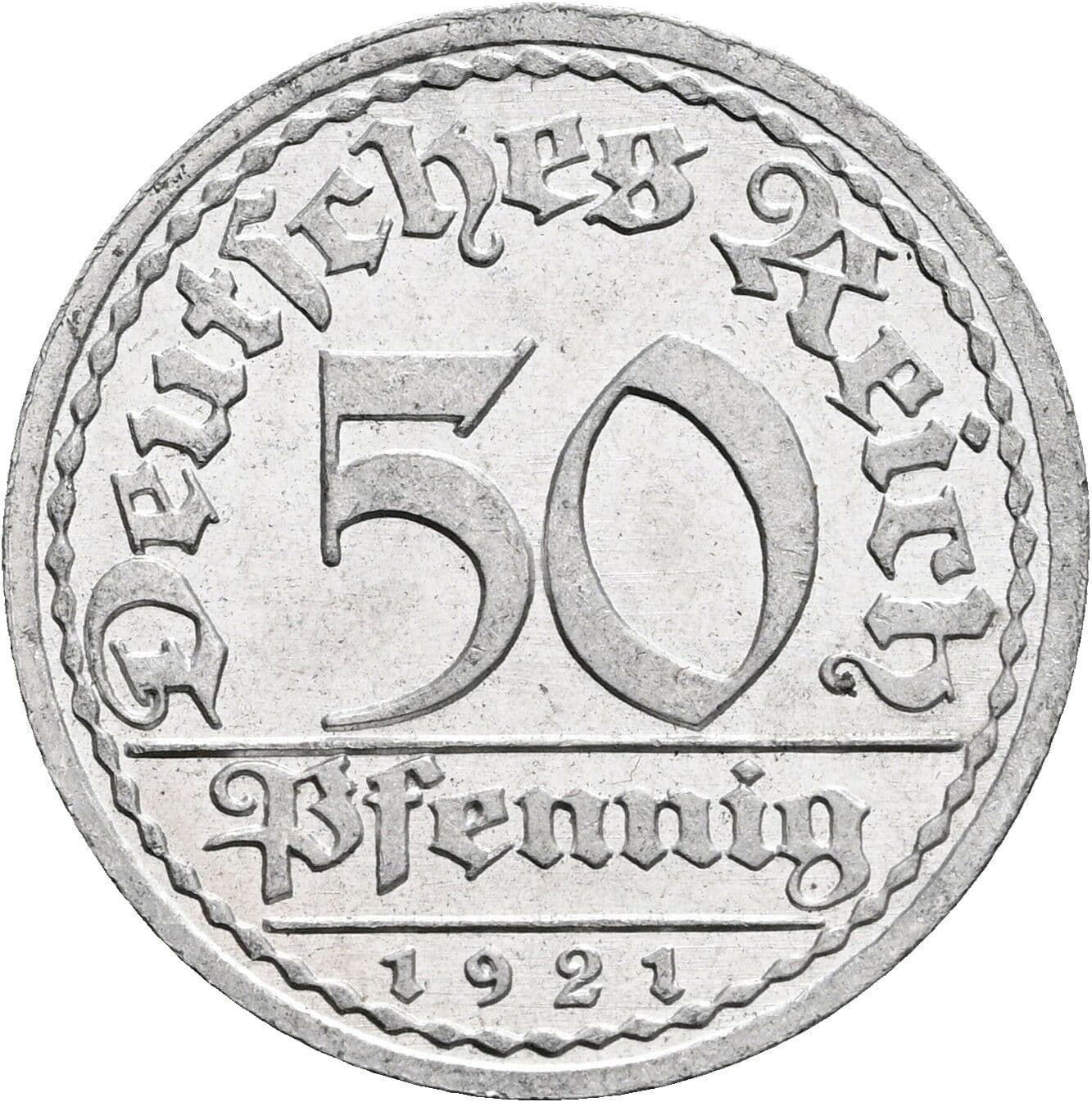 50 Pfennig 1921 A – Vorderseite