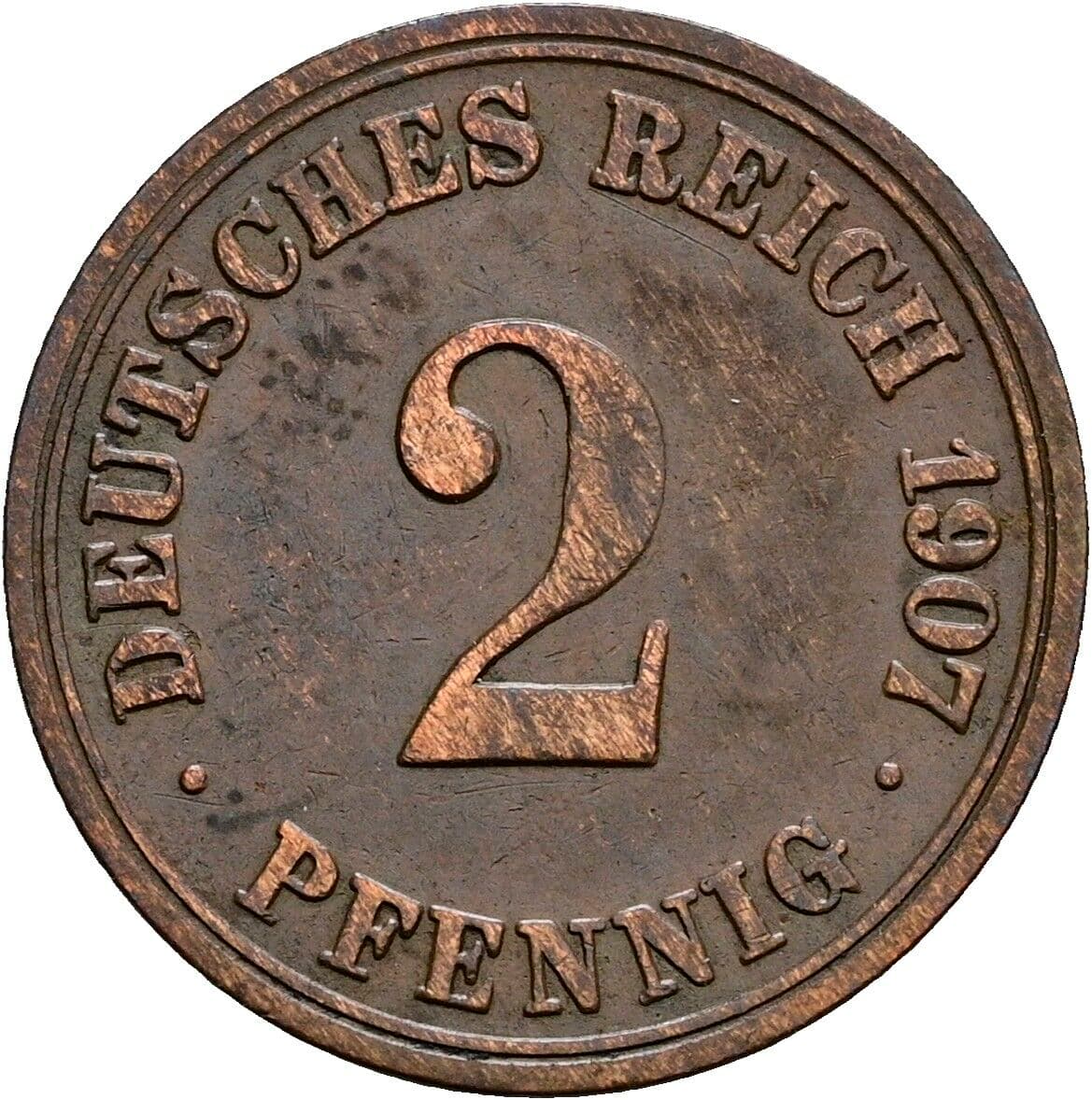 2 Pfennig 1907 A – Vorderseite